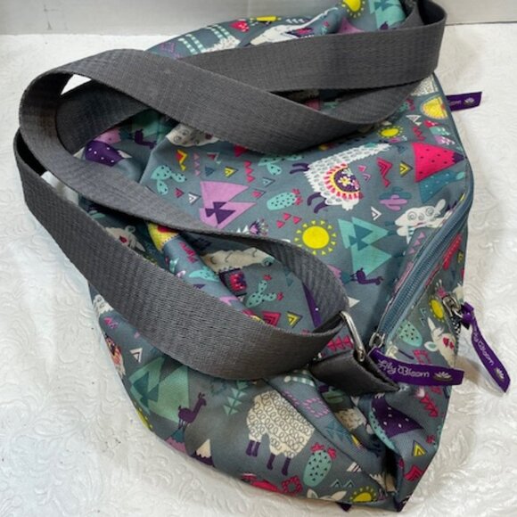 Lily Bloom Llama Print Adjustable Multi Zip Pockets Shoulder Bag - Picture 6 of 15